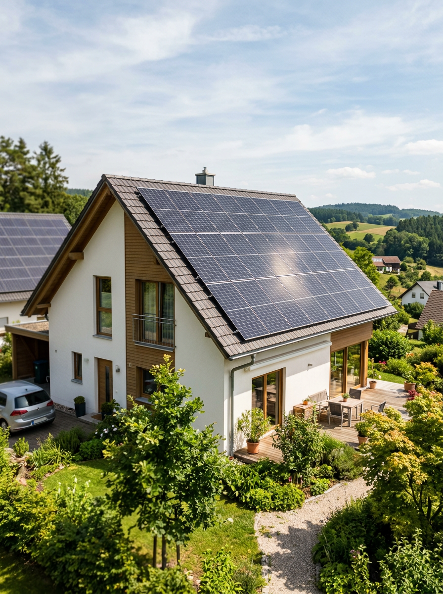 PV-Anlage auf Einfamilienhaus